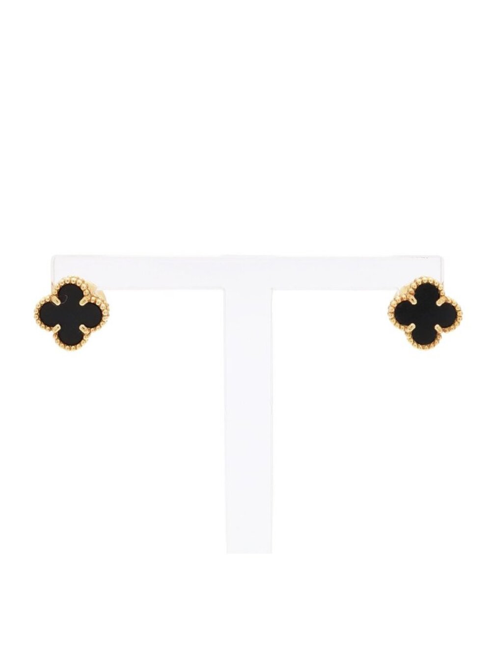 Van Cleef & Arpels Sweet Alhambra Earrings Yellow Gold Onyx
